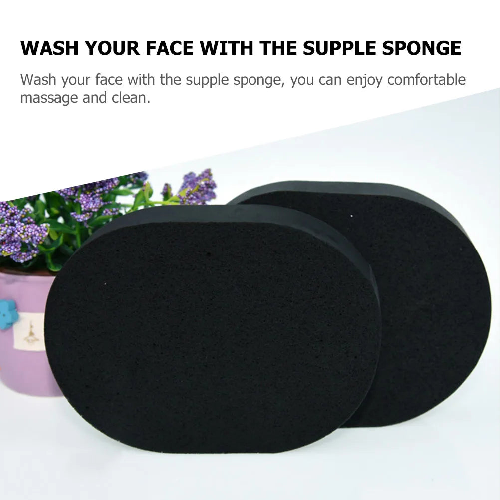 10Pcs Bamboo Charcoal Face Cleansing Sponge Facial Cleaning Pad Skin Cleaning Puff Face Washing Tool Makeup Removal Puff