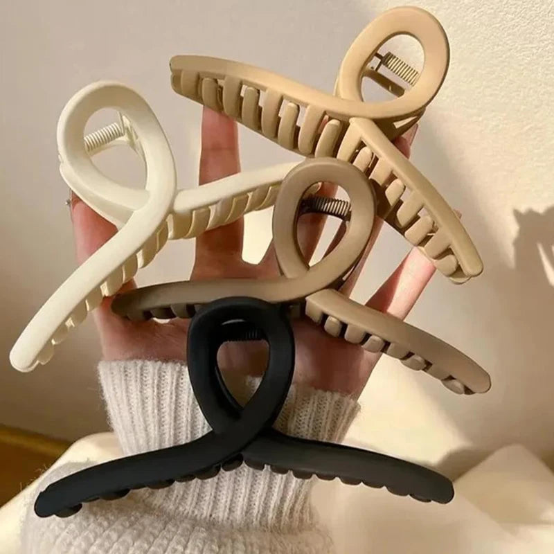 2/4Pcs Women Hair Claw Clip Cross Matte Hairpin Fashion Hairgrips Large Hair Claw Crab Clips Girls Korean Hair Accessories - BlissFully
