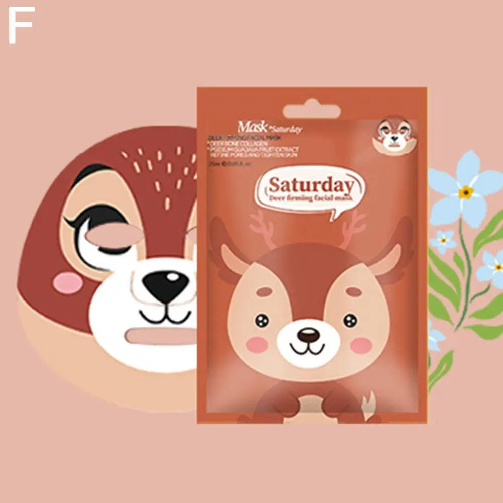 7 Styles Animal Face Mask Set Funny Panda Dog Pig Hydrating Sheet Mask for Spa Party Cute Skincare Gift for Women Girls 1/7PCS