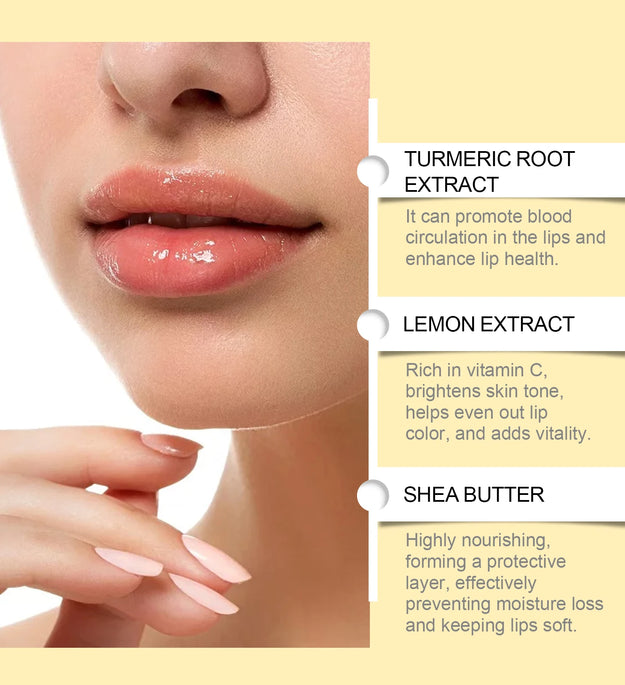 Lemon Ginger Lip Balm Turmeric Dark Melanin Remove Mask Gloss Oil Exfoliating Clean Improve Dullness Moisturizer Lip Balm Care