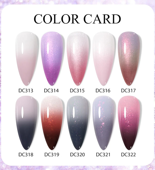 Mtssii 7ml Changing AurorasThermal Rubber Base Gel Nail Polish Nude Purple Glitter Sparking Long Lasting Manicure Art Varnish