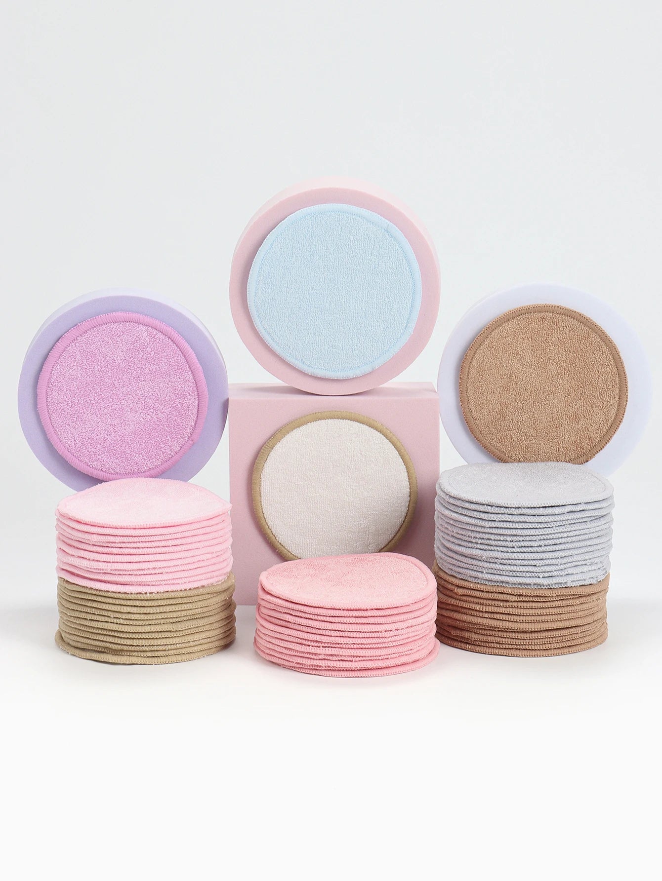 Bamboo Fiber Makeup Remover Pads 7/14/21/28 Pieces, 7-Day Mass Sale Soft Reusable Cotton Makeup Remover Pads for Face Cleanser
