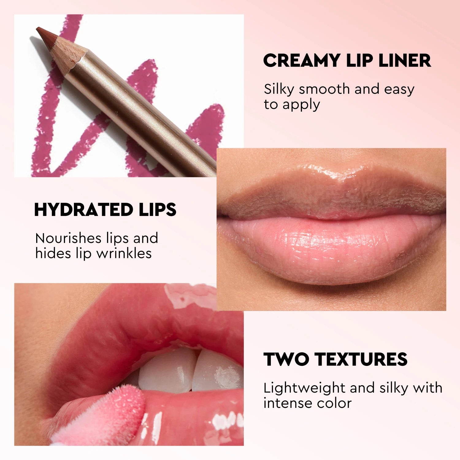 Lip Makeup Kit Private Label Lip Gloss Pencil Liner Balm Matte Glossy Lipgloss Set 3 in 1 Gift Box