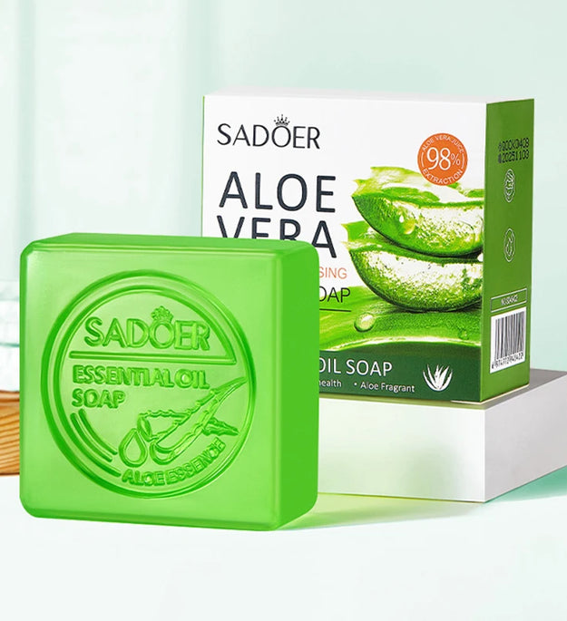 SADOER Aloe Facial Soap Face Wash Foam Facial Cleanser Moisturizing Firming Hydrating Oil Control Body Bathing Handmade Soap