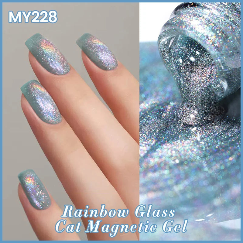 BORN PRETTY 10ml Dark Red Cat Magnetic Gel Nail Polish for Winter Nails DIY Jelly Glass Silver-Light Varnis Semi Permanent