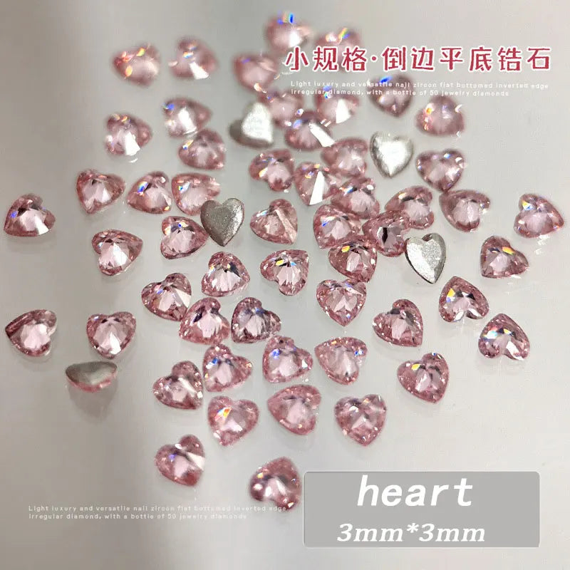 100pcs Shiny Zircon Rhinestones Nail Charms 1.5*3mm Mini Rhombic Nails Gemstones Flatback Nail Art Craft Diamonds Decoration GT5