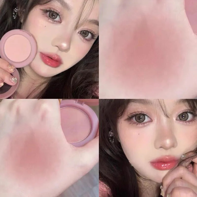 HerorangeHR402 Serbuk Serbuk Monokrom Kalis Air Panjang Tahan Lama Plat Peach Orange Kabus Lembut Lembut Matte Semulajadi Blush