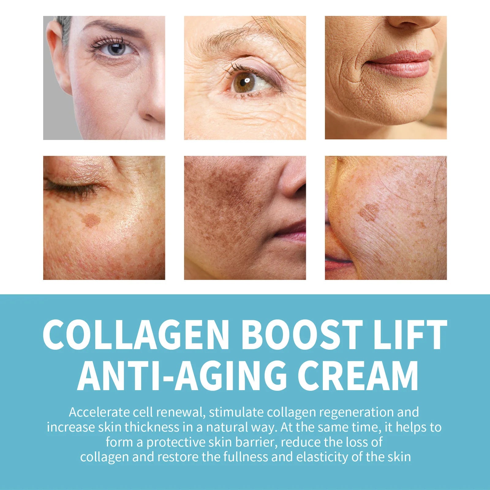 Collagen Anti Aging Cream Face Reduce Fine Lines Wrinkle Remove Melasma Melanin Glowing Moisturizing Deep Hydrating Facial Cream