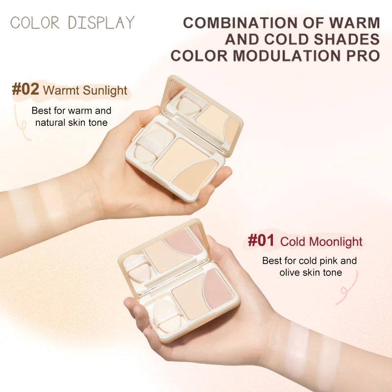 Judydoll Dual-Texture Highlighter Palette, Matte Powder & Cream Highlighter, Face Brightening for Glowing, Radiant Makeup Looks