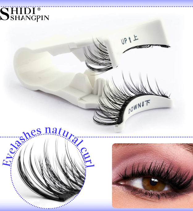 1 Pair Magnetic Eyelashes Set Reusable Easy to use Eyelash Extension Tools Natural Curler False Eyelashes With Magnetic Tweezers