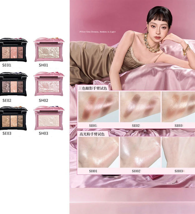 Chéeryep Professional Makeup Highlighters Set Bronzer Contouring Blush Pressed Powder Shimmer Highlight Long Lasting Brightening
