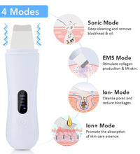 Ultrasonic Skin Scrubber Skin Spatula Ion Deep Face Cleaning 4 Modes Facial Lifting Ultrasonic Cleaner Peeling Skin Care Device - BlissFully