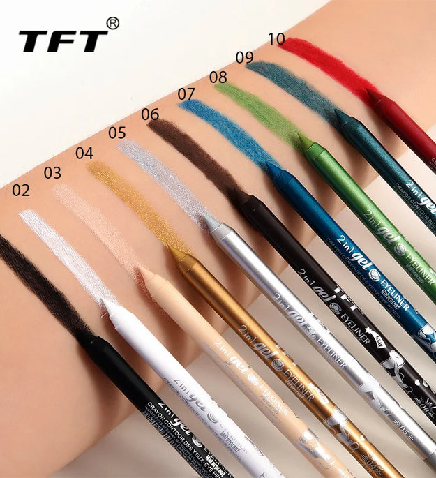 Waterproof Eyeliner Long Lasting Pencil Colourful Pigment Blue Black White Color Gel Eye Liner Pen Makeup Eye Beauty Cosmetics