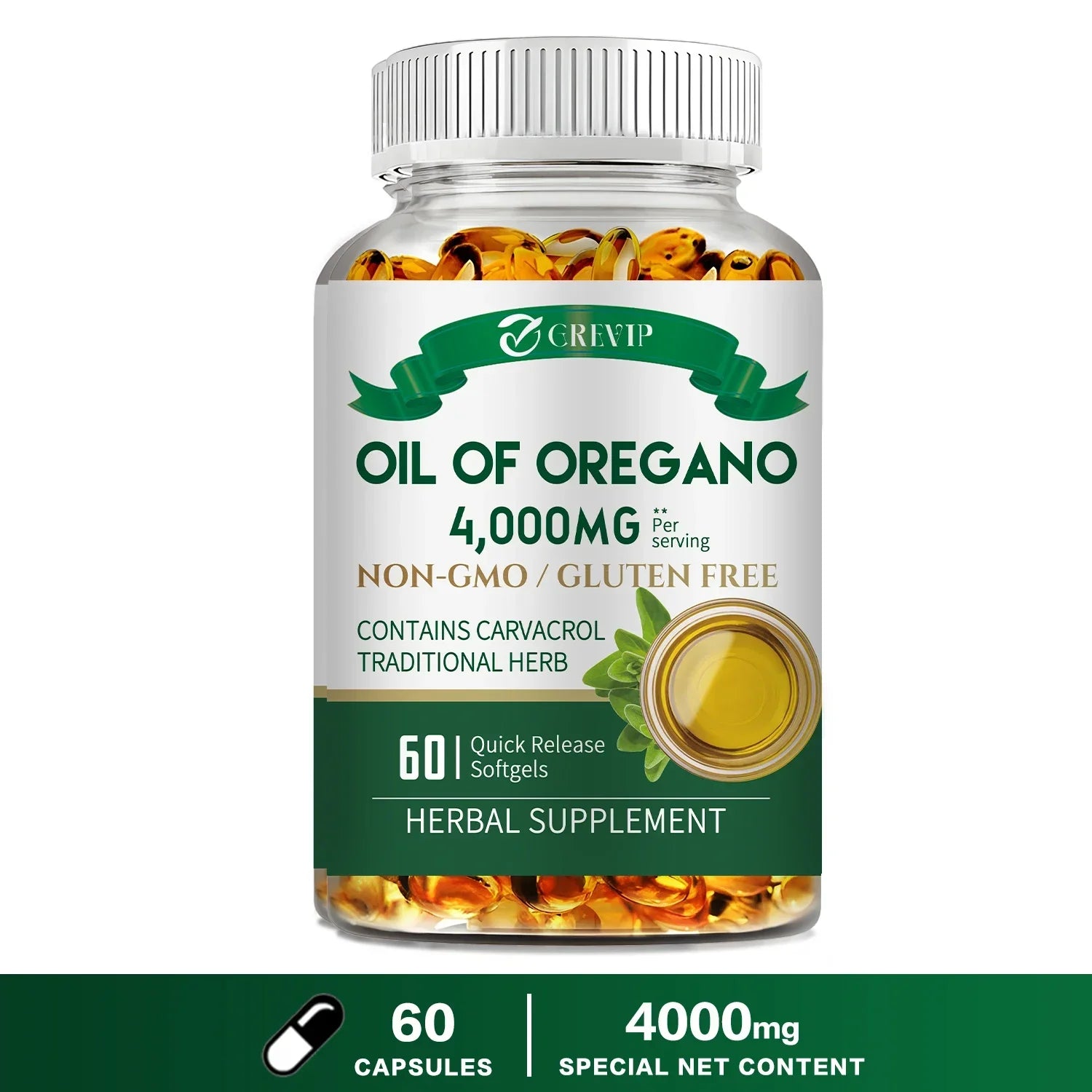 Oil of Oregano 4000mg - Relieves Bloating and Flatulence, Boosts Immunity - BlissFully