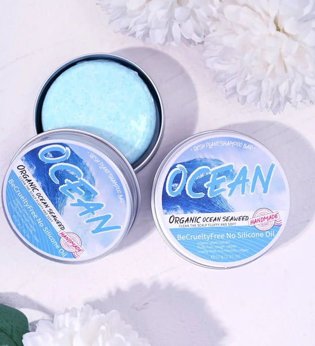 Fresh ocean fragrance shampoo soap, plant-based shampoo soap, sea salt soap, deep cleaning, oil removal, dandruff removal, smoot