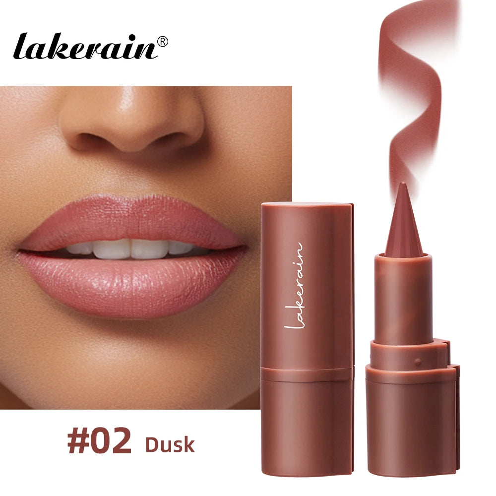 Lakerain Lip Liner Matte Black Brown Velvet Lipstick Waterproof Non Sticky Contouring Tint Lipliner Crayon Lip Makeup