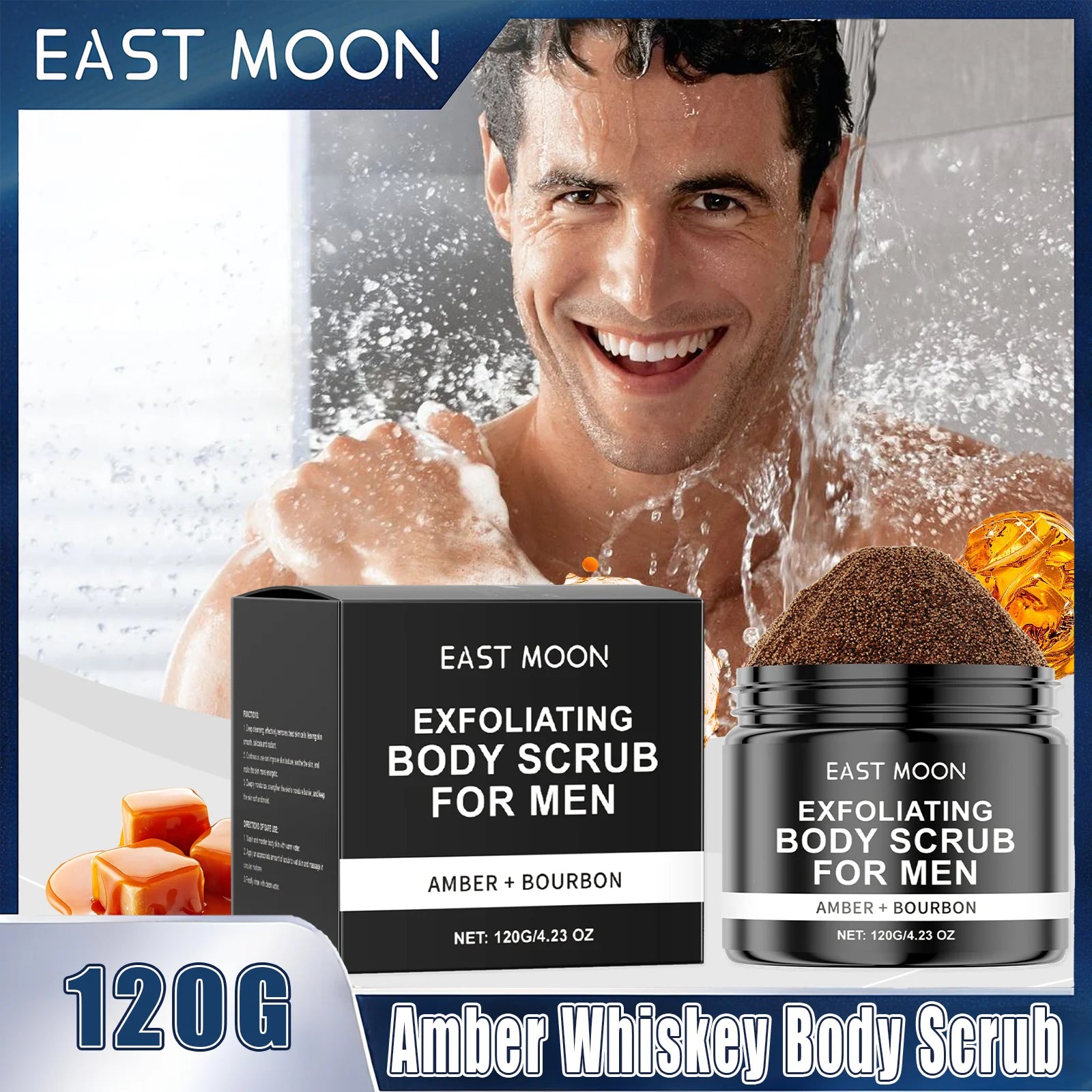 Caramel Sea Salt Body Scrub Exfoliates Dead Skin Cells Deeply Hydrates And Nourishes Cleanses Pores Men's Bath Scrub