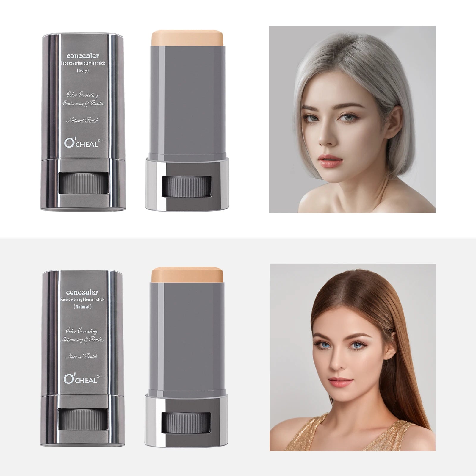 Ocheal Face Foundation Contour Stick Long-wear Lightweight Brighten Stick  Face Concealer Blemish Contouring Beauty Makeup