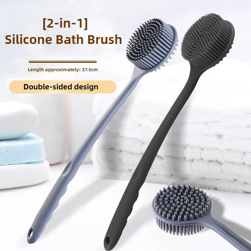 Soft Bath Brush Exfoliating Shower Sponge Body Scrubbing Brush Long Handle Back Exfoliating Scrub Skin Massager Bathroom Brush