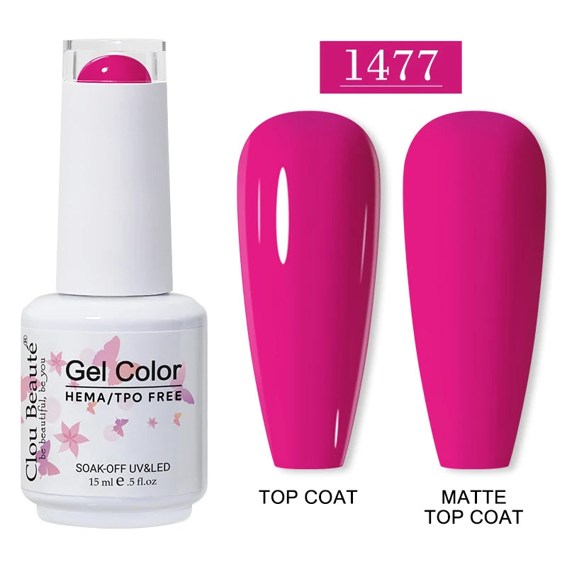 Clou Beaute 15ml HEMA TPO FREE Gel Nail Polish Vernis Semi Permanent UV Nail Art Varnish Lakiery Hybrydowe Manicure Gel Polish