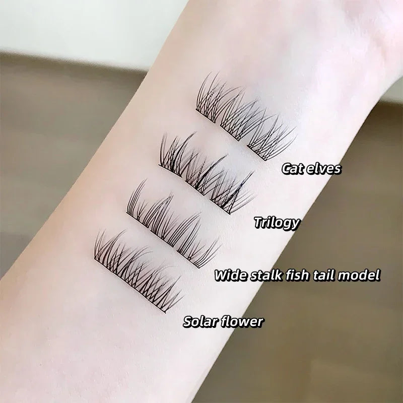 Large-capacity Glue-free False Eyelashes Sunflower Natural Thick C Curling Segmented Eyelashes Suitable For Daily Use
