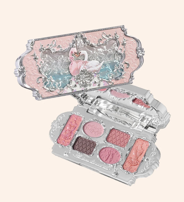 Flower Knows Swan Ballet 6 Color Eyeshadow Palette Matte Shimmer Pearl Glitter Waterproof Highly Pigmented Long Lasting Makeup