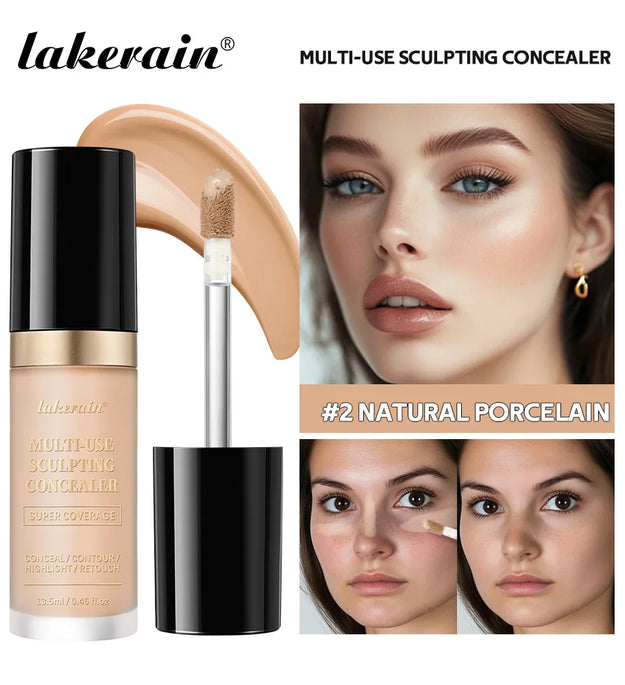 lakerain  5-Color Waterproof Concealer Matte High Coverage Oil-Control Foundation for Acne Scars and Dark Circles Cosmetics