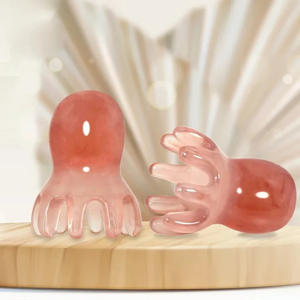 Resin Octopus Comb Cute Head Massager Hair Care Meridian Scraping Scalp Massage Acupuncture SPA Gua Sha Health Massage Tool
