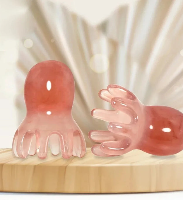 Resin Octopus Comb Cute Head Massager Hair Care Meridian Scraping Scalp Massage Acupuncture SPA Gua Sha Health Massage Tool