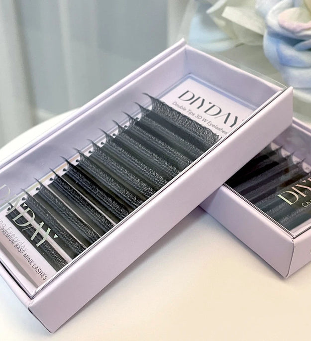 DIYDAY W Shape Eyelash Extension 3d 4d 5d 6d 7d 8d W-Shaped Eyelashes Premade Fans Individual BASF Mink Faux Lashes