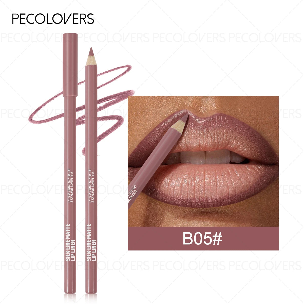 1PC Long-lasting Matte Lip Liner, Natural and Smooth Contour, Nude Makeup, Can Be Superimposed, Suitable for Christmas Makeup