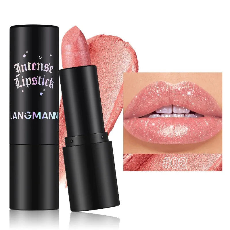 Diamond Glitter Lipstick Moisturizing Lasting Pink Sparkling Waterproof Lip Gloss Metallic Sexy Lipstick Lip Tint Lips Makeup