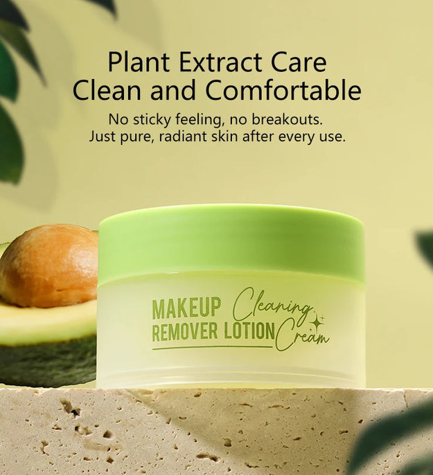 Avocado Makeup Remover Cream for Women's Gentle Cleaning Eye and Lip Makeup Remover Oil Nourishing and Unloading in One