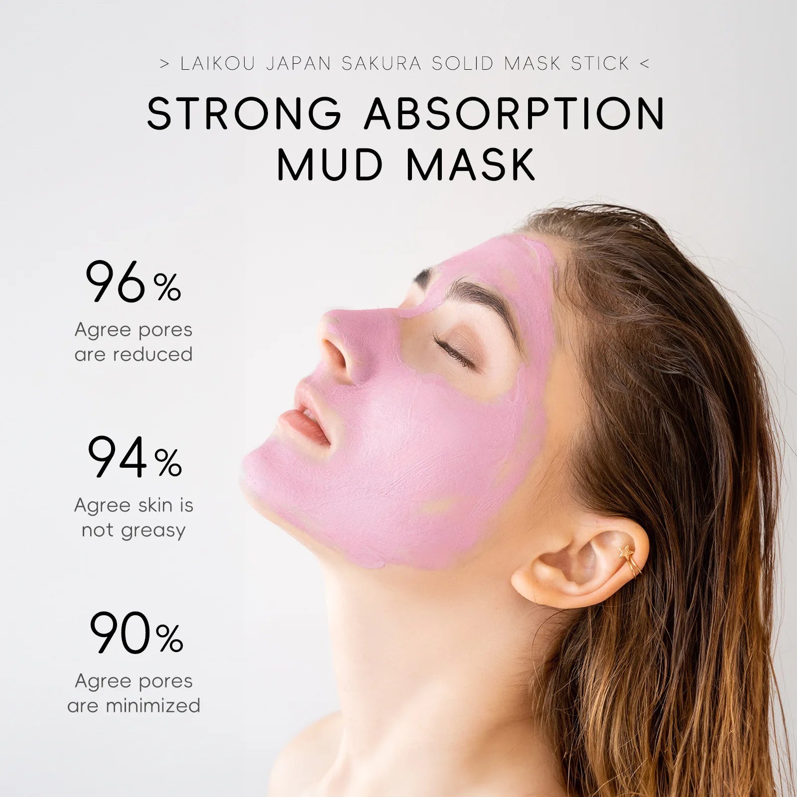 LAlKOU Sakura Solid Mud Face Mask Stick Reduces Blackhead Pores Oil Control Moisturizing Deep Cleanser Facial Face Mask 45g