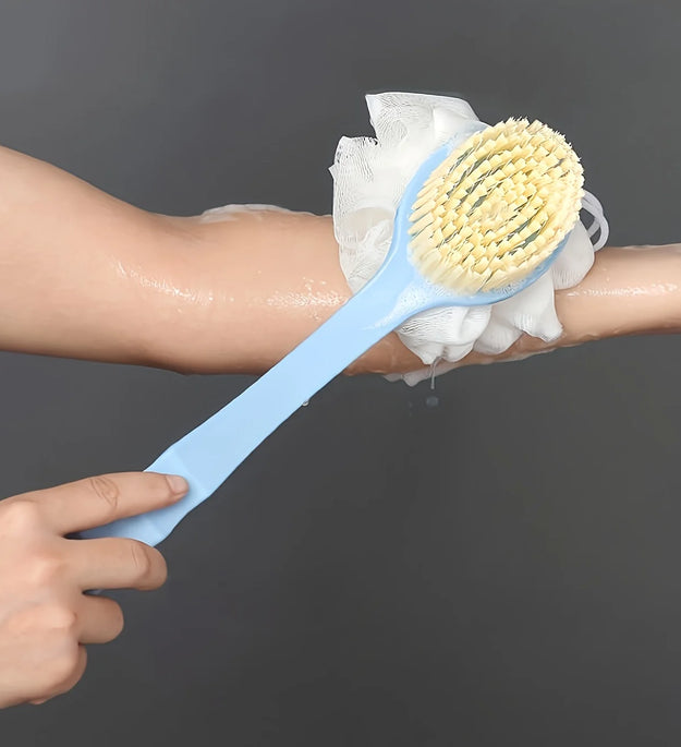 Soft Body Scrubber Shower Exfoliating Scrubs Long Handle Bath Brush Exfoliator Skin Massager Cleaning Brush Bathroom Accessories