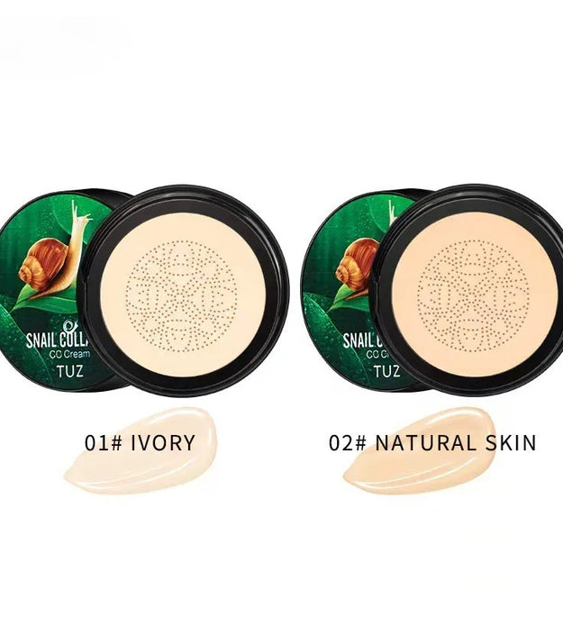 Snail Collagen BB Cream Mushroom Head Air Cushion CC Cream Face Concealer Brightening Moisturizing Foundation Cream Waterproof