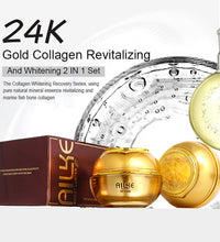 AILKE 24K Collagen Facial Whitening Set, Reduce Black Spots, Freckles, Brightening, Moisturizing Beauty Set For All Skin Types - BlissFully
