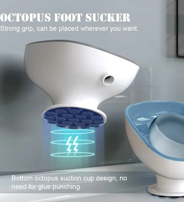 1Pcs Bathroom Soap Dishes Holder Self Draining Soap Box with Super Suction Portable Soap Container for Bathroom Accessories