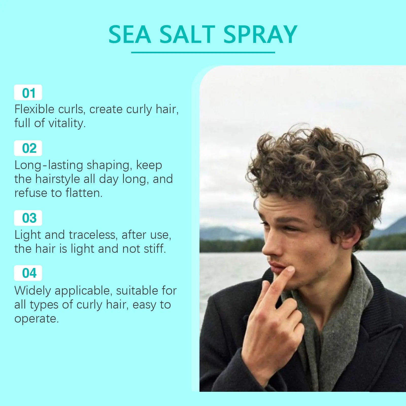 Sea Salt Hair Styling Spray Lazy Curl Defining Improving Thicken Strong Hold Non Greasy Fluffy Natural Wave Hair Nourishing Oil
