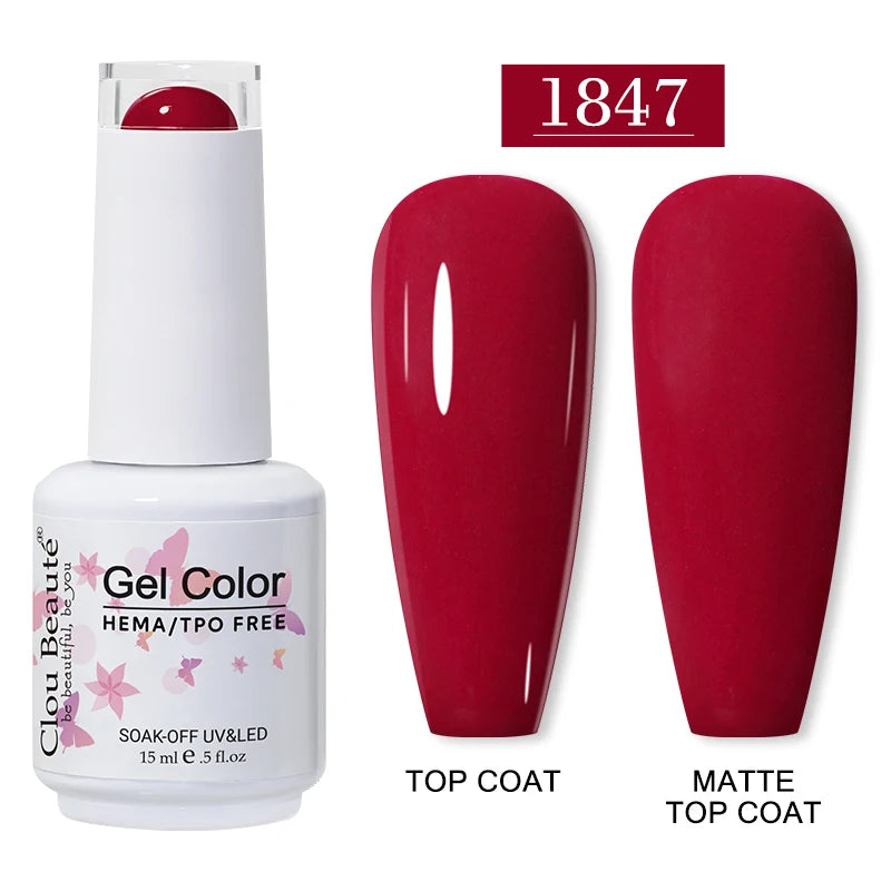 Clou Beaute 15ml HEMA TPO FREE Gel Nail Polish Vernis Semi Permanent UV Nail Art Varnish Lakiery Hybrydowe Manicure Gel Polish