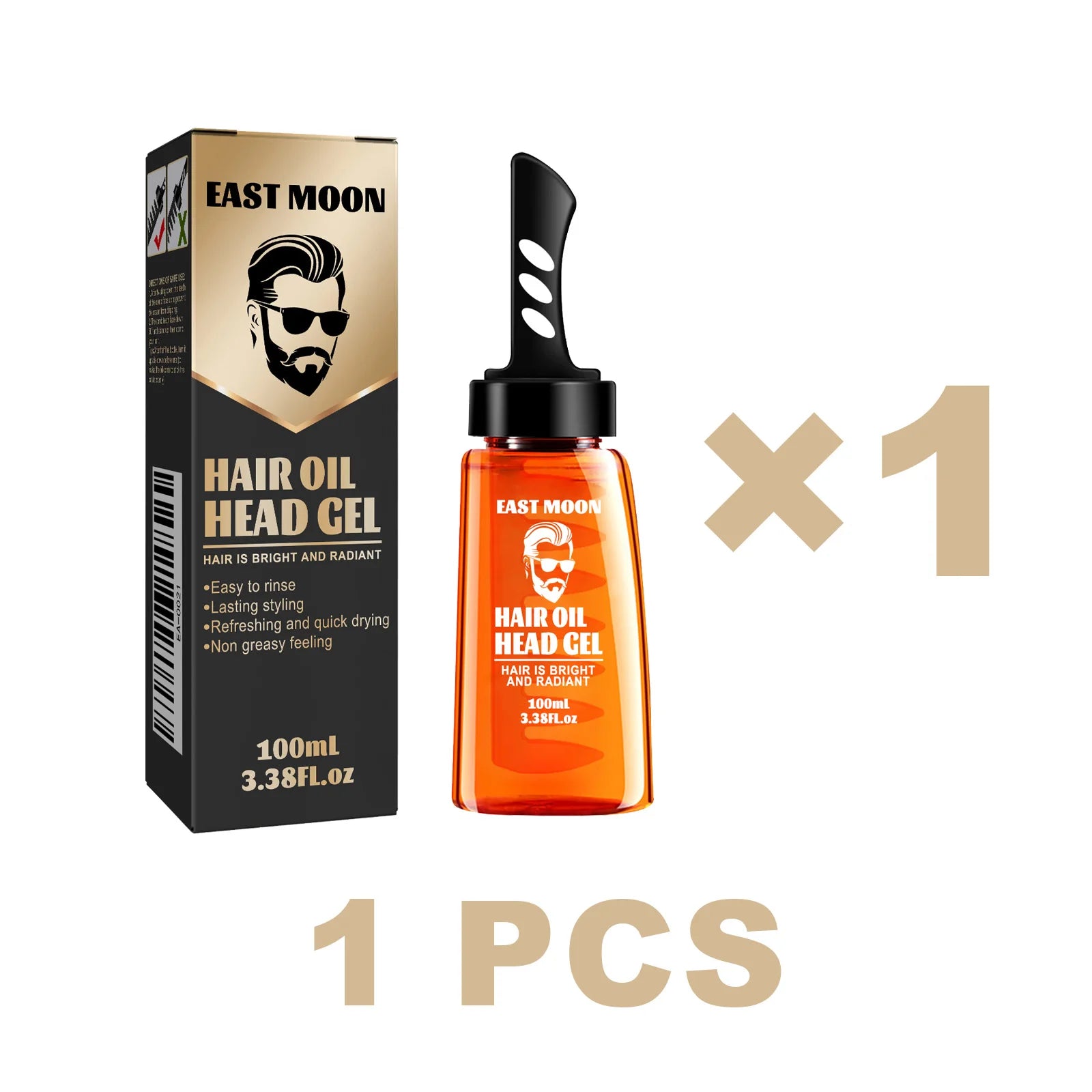 East Moon 2 in 1 Men Hair Wax Comb Long Lasting Fluffy Fresh Strong Hold Versatile Styling Hair Gel Edge Control Hair Care - BlissFully