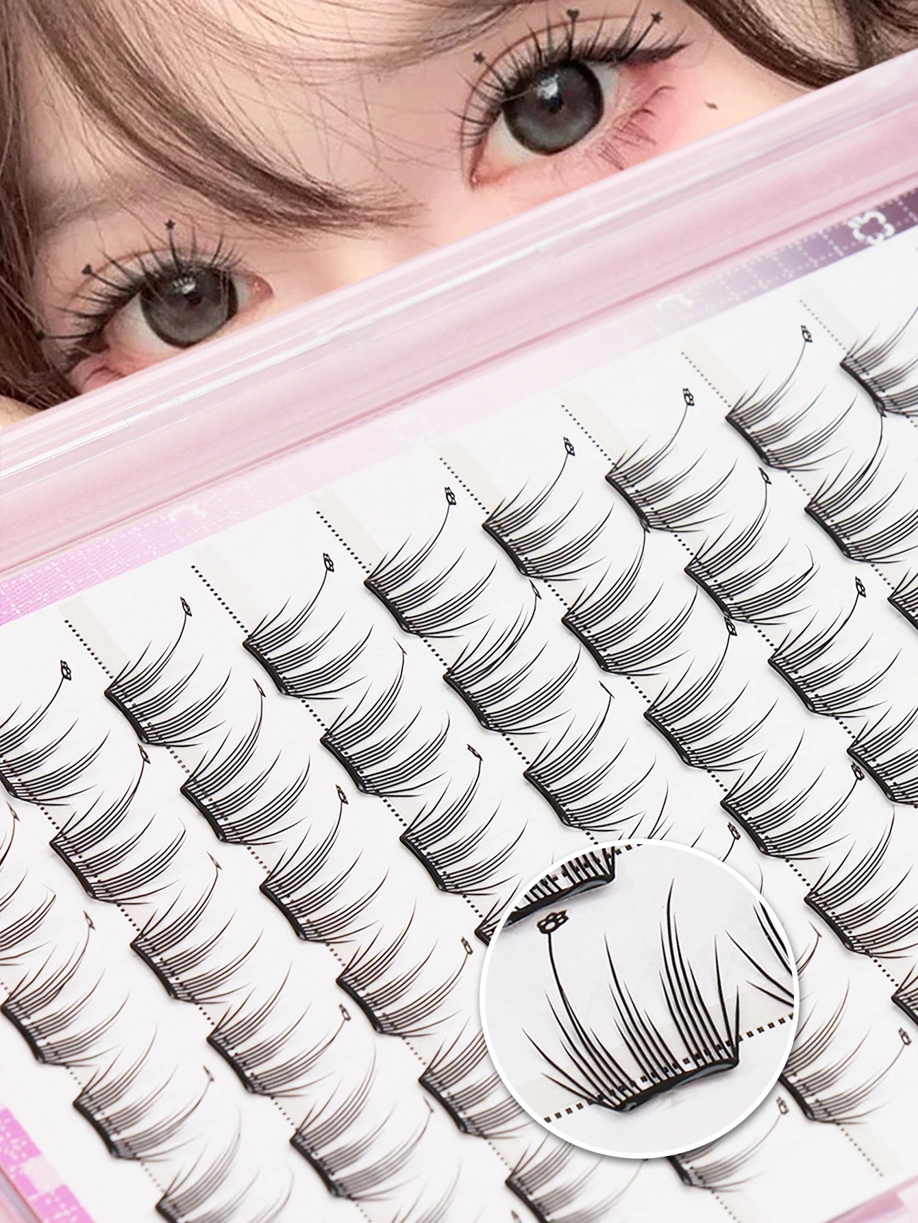 80 cluster Brown Fox Eye Tail False Eyelash wedding party and dates eyelashes  for daily makeup