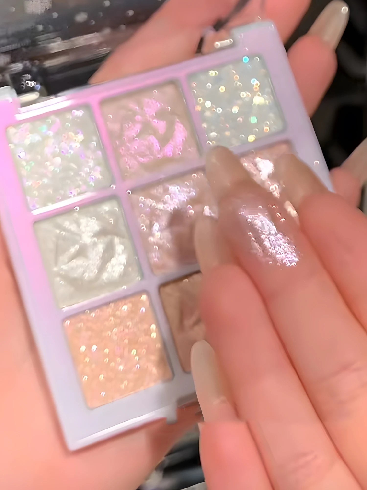 Christmas Snowflake 9-Color Eyeshadow Palette, Matte Shimmer Glitter, Waterproof Long-Lasting, Safe, Unisex, Holiday Makeup