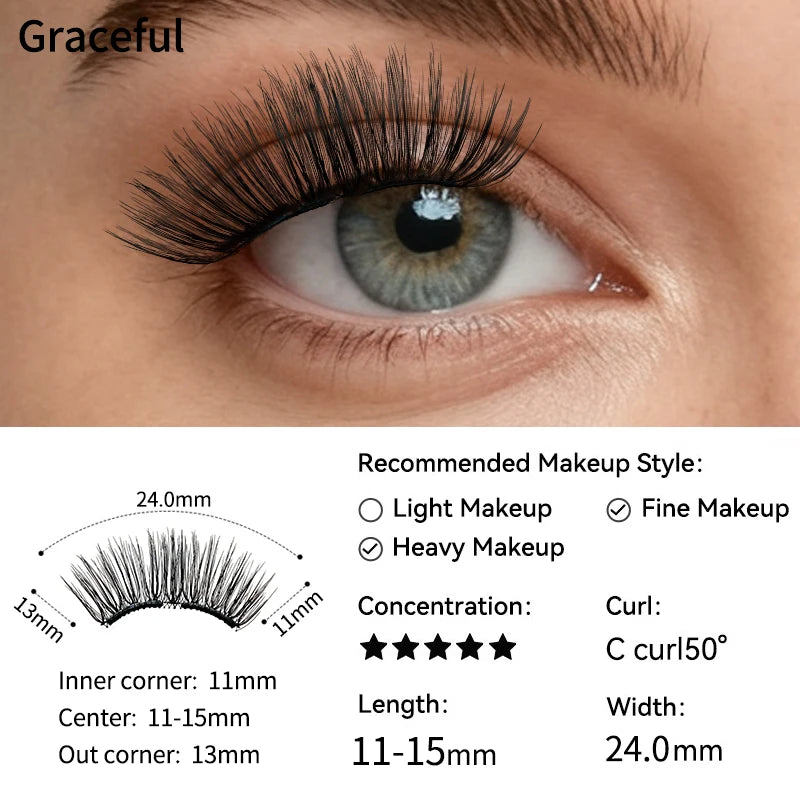 【 Soft Magnetic Eyelash Suction 】 New 2025 magnetic False Eyelash box with Korean style Little Devil Imitation mink fur