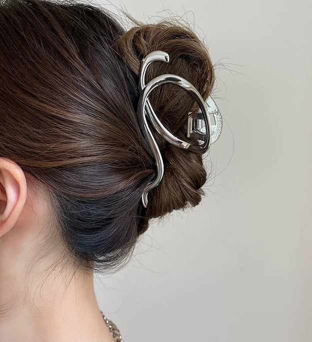 Fashion Elegant Gold Color S-shaped Metal Hairpins Hair Claw For Women Girls Korean Hair Clips Ponytail Clip Hair Accessories