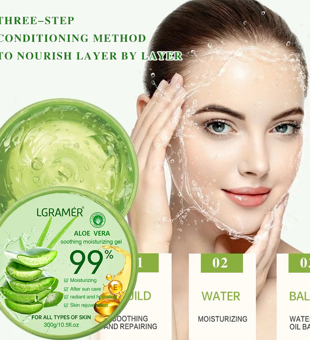 99% Aloe Vera Moisturizing Gel Refreshing Non Sticky Facial Facial Cream Wash Free Deep Nourishing Maintain Skin Face Care Skin - BlissFully