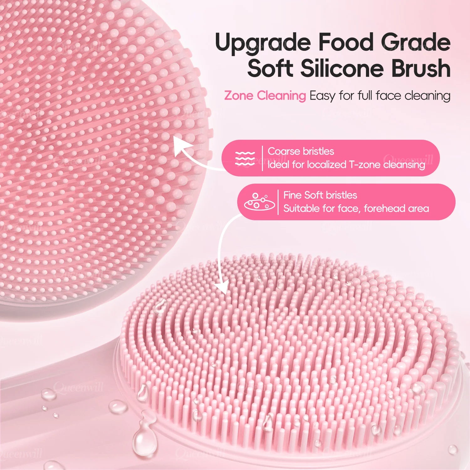 Electric Sonic Waterproof Facial Cleansing Brush Rechargeable Hot compress Deep Pore Cleaner Silicone Cleanse Skincare Device - BlissFully