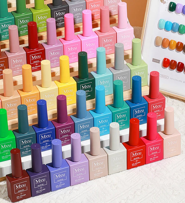 Mxsi 15ml Gel Nail Polish Neon Brown Royal Blue Red Green Pastal Nude Nail Art Varnish Gel Lacquer Top Coat UV Gel Nail Not Set