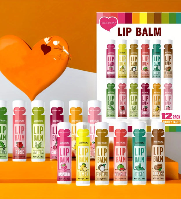 12 PCS/gift lip balm set 5g Deep Moisturizing and long-lasting moisturizing exfoliating to create hydrated lips