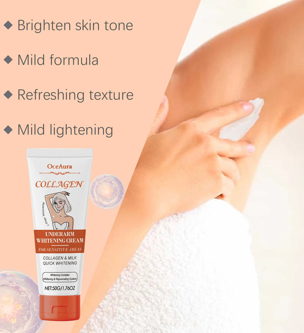 Underarm Whitening Cream Armpit Legs Knee Elbow Cream Remove Dark Spots Melanin Brighten Skin Care Moisturizing Skin Cream 50g